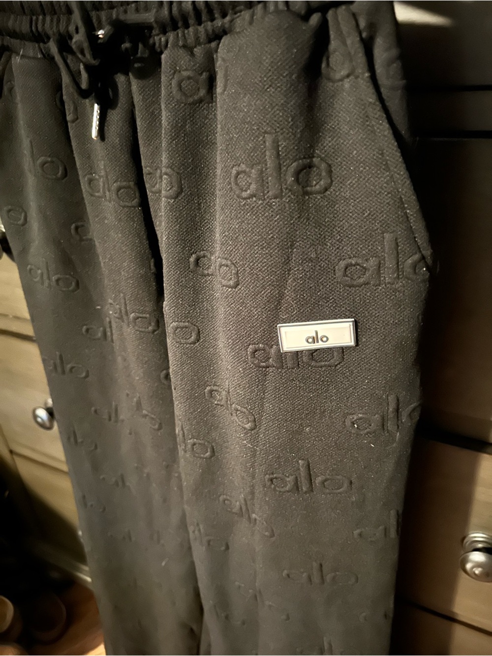 Alo Black Embossed Set top and pants - Picture 6 of 7